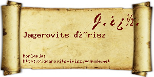 Jagerovits Írisz névjegykártya